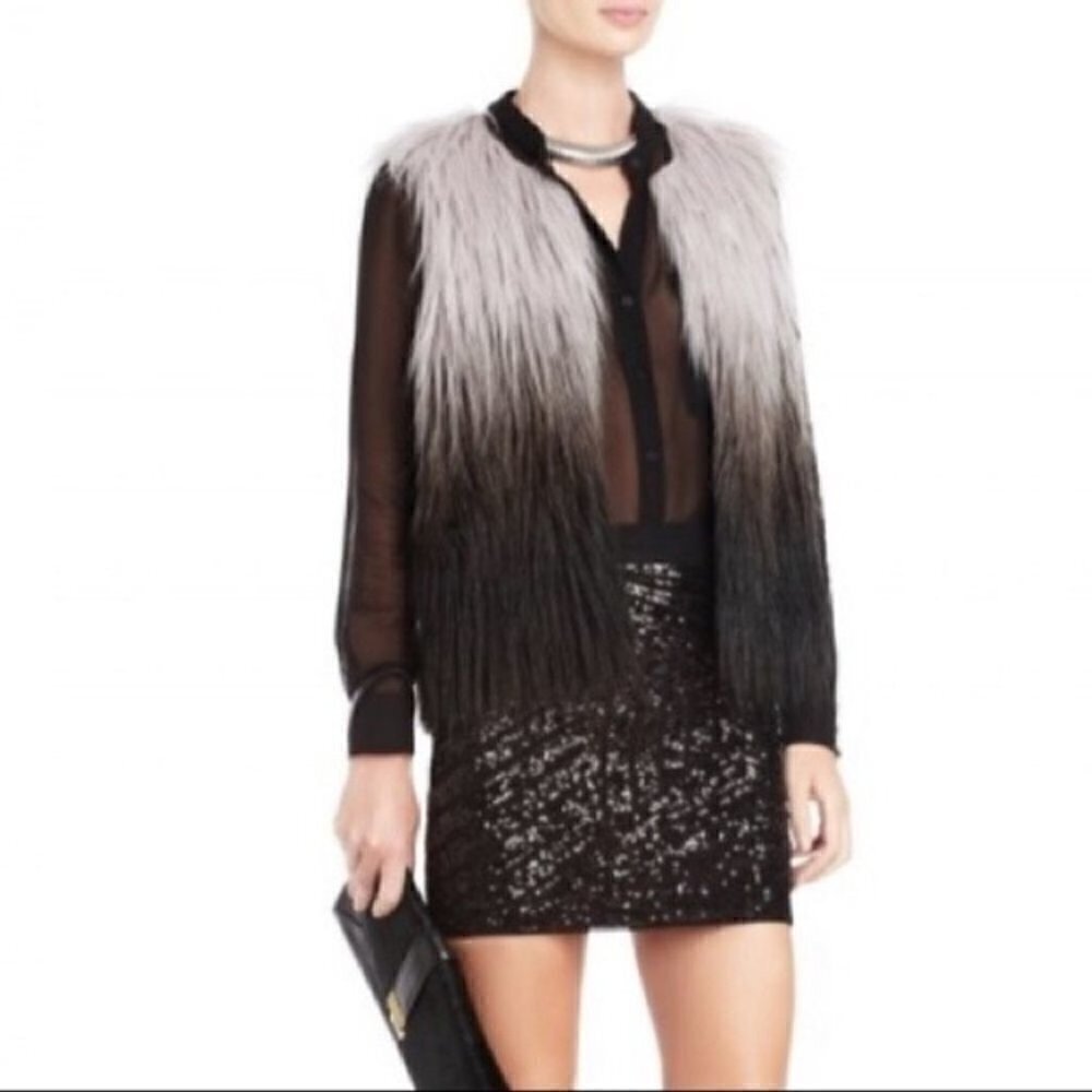 𝅺BCBGMAXAZRIA Bonni Ombre Vest in Luna Combo